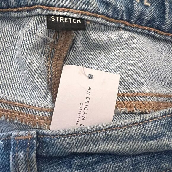 NWT American Eagle stretch raw hem women’s festival wide leg jeans. Size 12 Reg - Picture 8 of 14